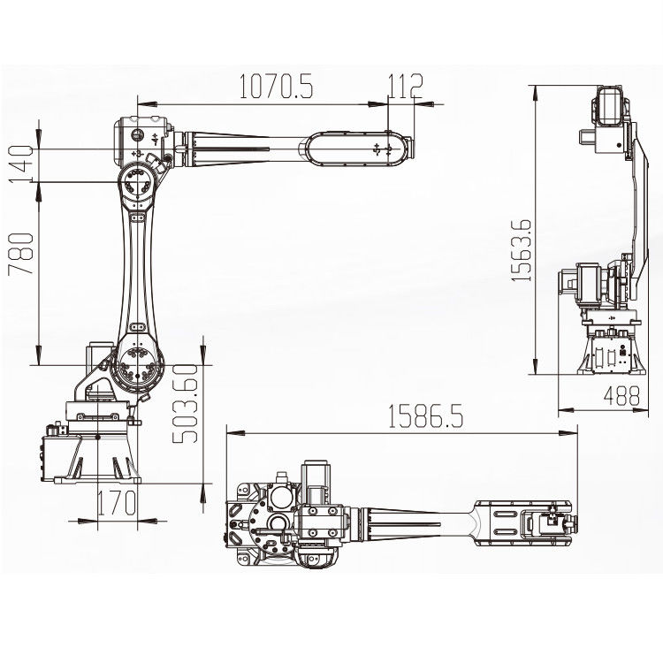 6 Axis Industrial Robot With 10KG Payload And 2032MM Reach Robotic Arm ...