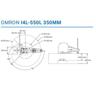 3C 산업을 위한 옴론 I4-450L 4 축 스카라 로봇 고속도 로봇