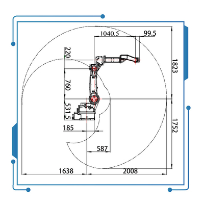 맥미트 CM350 용접기와  중국 GBS 아크용접 로보트 GBS6-C2080 6 축 로봇 로봇 팔