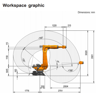 산업용 로봇 KUKA KR 210 R2700-2 CNGBS 6 축 로봇 손잡이