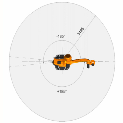 KR 120 R3200 PA Kuka 6 축 산업 로봇 팔 CNGBS 접착기 OEM로 재료 처리 장비 팔레팅 로봇