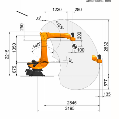 KUKA KR 180 R3200 PA 유료물 180kg GNGBS 로봇 접착기와 함께