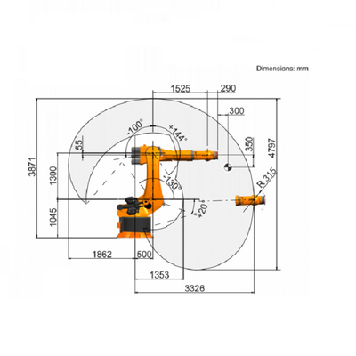 KUKA KR 240 R3330 CNGBS 선형 가이드 레일로 자동 기계 유료물 240kg 로봇 팔