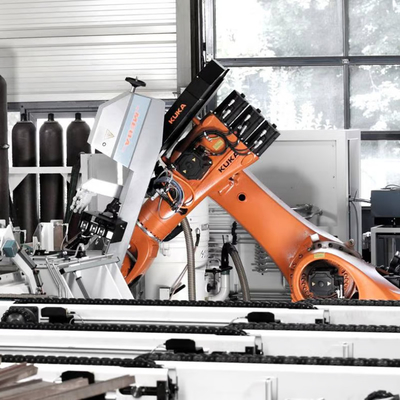 KUKA 산업용 로봇 팔 KR 470-2 PA 팔레팅 로봇 CNGBS 가이드 레일로 팔레트 기계로 공장용