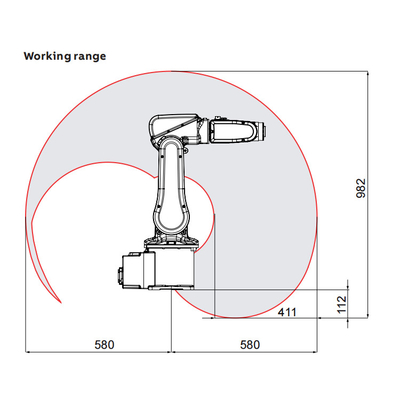ABB IRB120 6 축 로봇 팔 3kg 유료 화력 580mm까지 집합 기계로 선택 및 배치