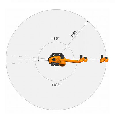 KUKA KR 180 R3200 PA 5 축 로봇 팔 180KG 유료 부하로 포장 기계로 팔레팅 로봇