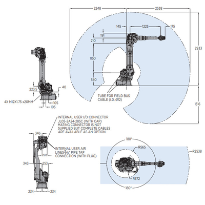 산업용 로봇 GP35L 35KG의 YASKAWA 소재 처리용 로봇 팔로