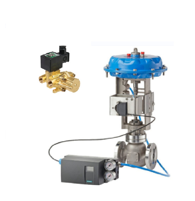 Masoneilan SVI3 포지셔너와 ASCO Brass SOLENOID 밸브 210 시리즈를 제어하는 Pneumatic 제어 밸브
