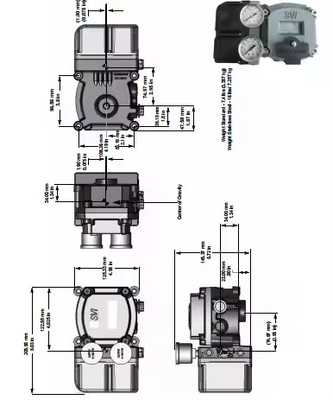 첨단 성능 제어 밸브 Masoneilan SVI II AP/ SVI 2 Pneumatic Actuator / 밸브 부분과 함께 디지털 밸브 위치기