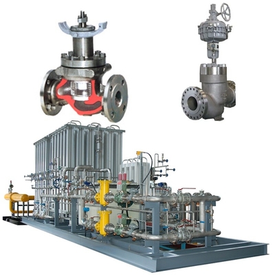 KOSO 밸브 500M / 500D 및 5200LA / 6300LA Pneumatic Actuators EP800 밸브 포지셔너와 장착 된 흐름 제어 밸브 스키드