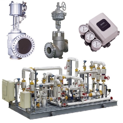 KOSO 밸브 500M / 500D 및 5200LA / 6300LA Pneumatic Actuators EP800 밸브 포지셔너와 장착 된 흐름 제어 밸브 스키드