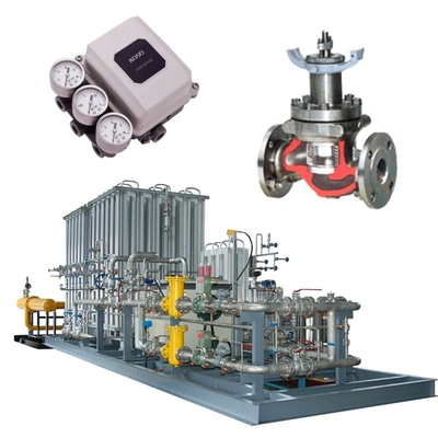 KOSO 밸브 500M / 500D 및 5200LA / 6300LA Pneumatic Actuators EP800 밸브 포지셔너와 장착 된 흐름 제어 밸브 스키드
