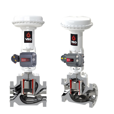 VRG Pneumatic Linear Control Valves LHPA-DA LHPA-SR 주소 천연가스 제어에 대한 특징적인 흐름 및 소음 저감
