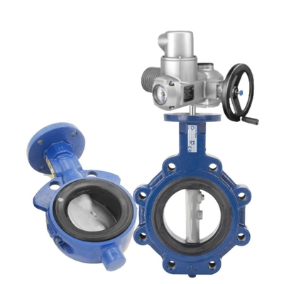 플랜지 DN25-DN300 새로운 Pneumatic Butterfly Valve 키스톤 F990 시리즈 및 AUMA 전기 액추에터