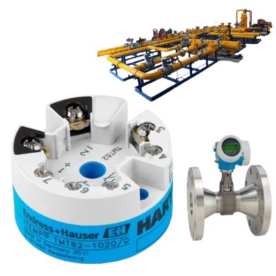 Endress+Hauser Proline Prowirl O 200 와류 유량계 및 유량 제어 밸브 어셈블리가 있는 ITEMP TMT82 HART 7 온도 트랜스미터