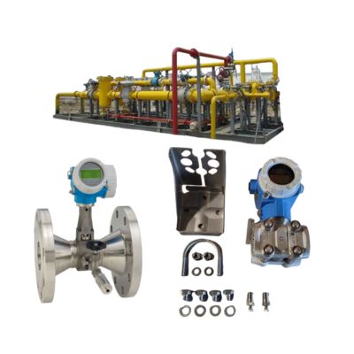 Endress+Hauser Deltabar Proline Prowirl R200 와류 유량계와 PMD75B 압력 트랜스미터가 장착된 감압 및 온도 조절 스테이션