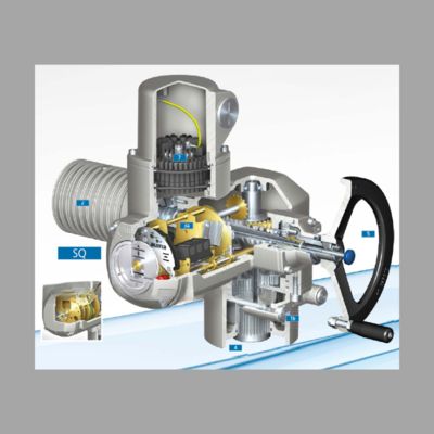 AUMA GS 부분 회전 기어박스 및 SA 다회전 모듈형 보편 전기 액추에이터와 함께 모터화된 볼 밸브