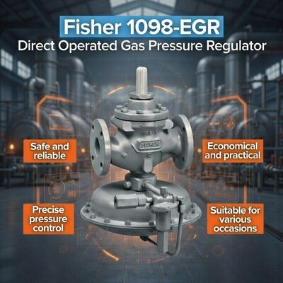 Fisher 1098-EGR 고유량 및 조절 가능한 출구 압력의 파일럿 작동 가스 압력 조절기