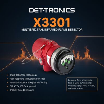 DET-TRONICS X3301 다중 스펙트럼 IR 화염 감지기 지능형 산업용 화염 감지기 IR 화염 감지기