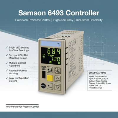 Samson Process Control Unit Samson Controller 6493 Compact Controller for Panel Mounting