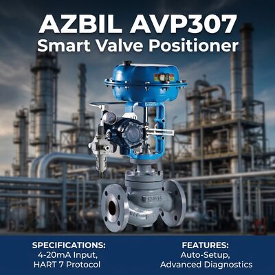 아즈빌 AVP300 스마트 밸브 포지셔너 HART6 통신 4-20 mA DC 입력 신호 및 Pneumatic 제어 밸브의 ±1.0% F.S 정확성