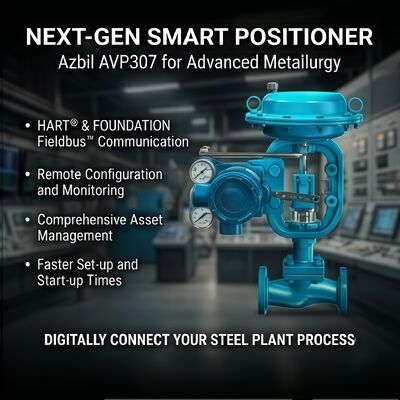 Azbil AVP307 디지털 HART 공압 밸브 포지셔너(4-20mA DC 입력 및 ±1.0% F.S.) 정확성