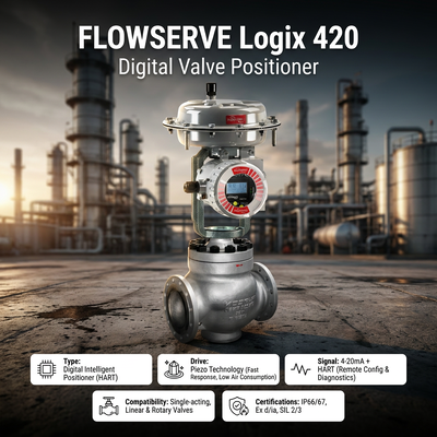 Supplier ASCO 210 8220 8262 8263 Series Solenoid Valve Flowserve Logix 420 Digital HART Valve Positioner with LCD Display