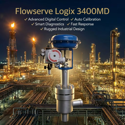 HART 프로토콜 IP66 보호 및 ±0.5% 정확도를 갖춘 Flowserve Logix 3400MD 스마트 밸브 포지셔너