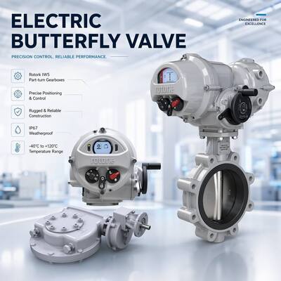 Factory OEM Electric Plug Ball Butterfly Valve Rotork IQT Quarter-turn Electric Actuator IW Series Part-turn Gearboxes