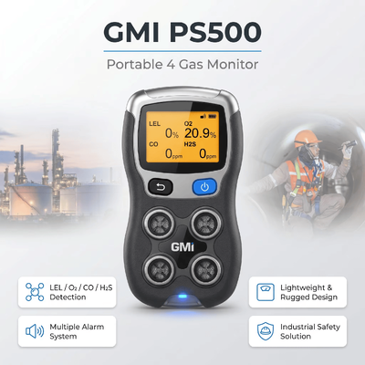 GMI PS200 PS500 휴대용 가스 탐지기 H2S CO O2 연화 가스 모니터 산업 안전 가스 탐지기