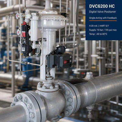 DVC6200 HC 디지털 밸브 컨트롤러 4 ′′ 20 mA HART 피드백과 함께 Pneumatic Single Acting Valve Positioner