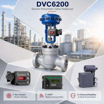 DVC6200 공압 밸브 포지셔너 ATEX IECEx 인증 -40 85°C 유량 제어 압력 조절