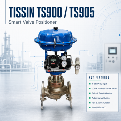 티신 TS900 TS905 스마트 밸브 포지셔너 4-20mA HART 스테인리스 스틸 디지털 제어 밸브 포지셔너