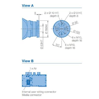 6 주축 로봇 팔 GP225 화물 225 킬로그램은 2702 밀리미터 재료 핸딩 로봇에 도달합니다