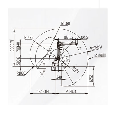 로딩되고 짐을 내리기 위한 2032MM 한계 6 주축 산업적 로보틱 아암과 산업용 로봇 중국