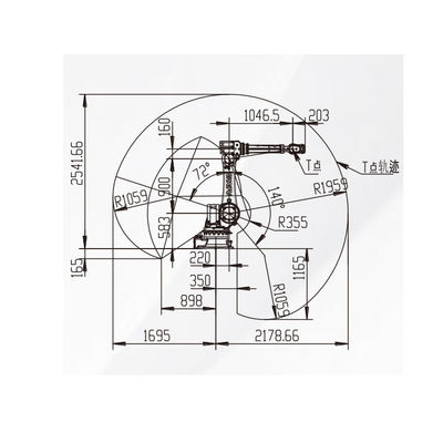 폴리싱 머신의 산업용 로봇 프라이스로 2178MM 한계로 로봇을 로딩하고 언로딩시키기