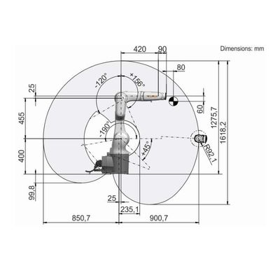 산업용 로봇으로서의 검사 로봇 크로나 6 R900-2 CNC 로봇 팔 6 주축