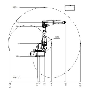 용접용 로보트 TKB1400-6KG-1412mm 로봇 용접 기계의 MIG 용접 로봇