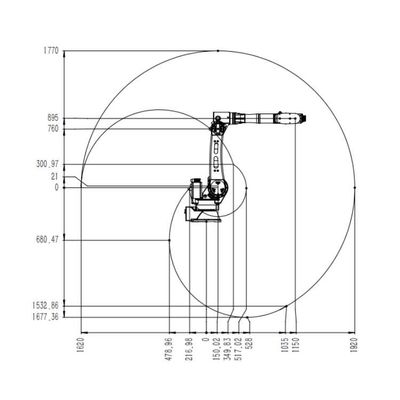 로봇 공학 TKB2690-20KG-1921mm 로봇 팔 조작기 6 축 핸들 로봇