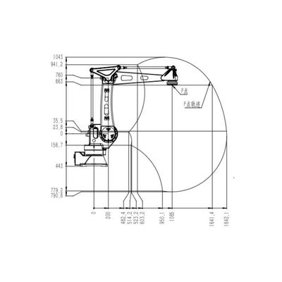 산업 로봇으로 6개의 축선 로봇식 팔 TKB460-30kg-1840mm 정밀도 탐지