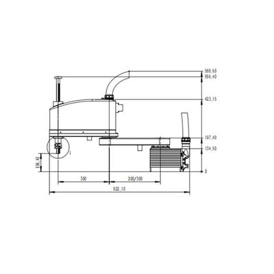 스카라 로봇을 탑재하는 산업용 로봇 팔 6 주축 STW030-3KG-500/600mm 키보드