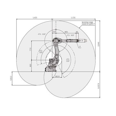 6 축 로봇 팔 팔레티제 RS020N 팔레티제 처리 자동화