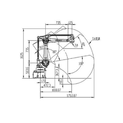 로봇 취급을 위한 Cobot 산업 로봇식 팔 SF25-K1760 25kg 탑재량