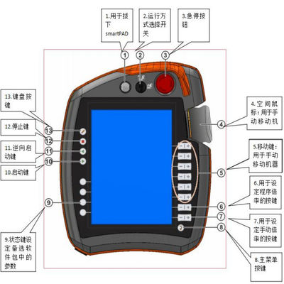 KUKA Teach Pendant 00-168-334 KRC4 제어 캐비닛의 스마트 패드 KUKA 로봇 액세서리