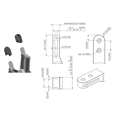 물자 취급 장비 부속을 위한 UR 5E 협동 로봇과 함께 사용되는 큰 치기 2 손가락 그리퍼