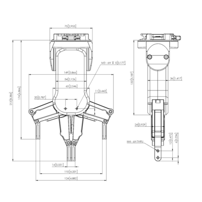 ONrobot 로봇 그리퍼 RG2 UR cobot 전동 그리퍼용 두 손가락 핸드 그리퍼 작업