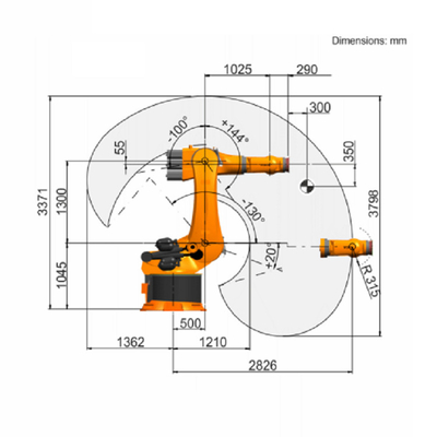 평가된 화물 500 Kg 용접 토치와 KUKA 로봇 팔을 용접하는 KR 500 R2830