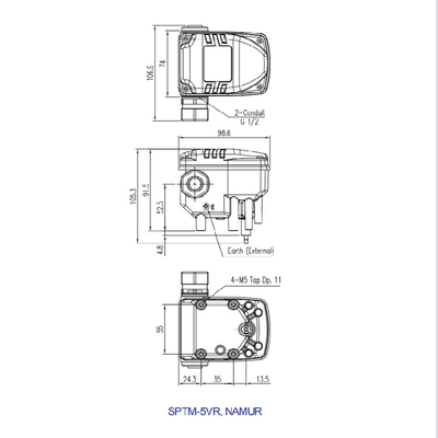 SPTM-5V 현명한 전기식 조절 밸브 위치 전송기 공압 부품